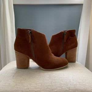 Brown Suede Ecoté Ankle Booties